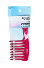 Conair peine desenredante con dientes anchos facilita desenredar cabello grueso sin dolor.