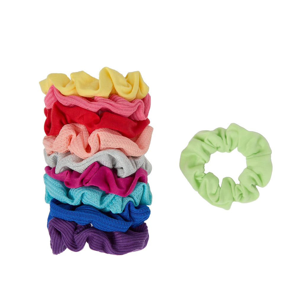 Conair Scunci caja regalo con 10 lazos en colores festivos para peinados.