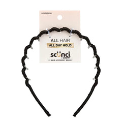 Conair Scünci diadema zigzag negro, ajuste cómodo para uso diario.