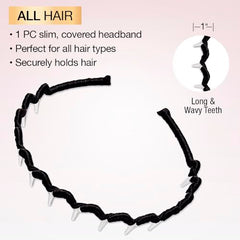 Diadema zigzag de Conair Scünci, fijación suave para el cabello.
