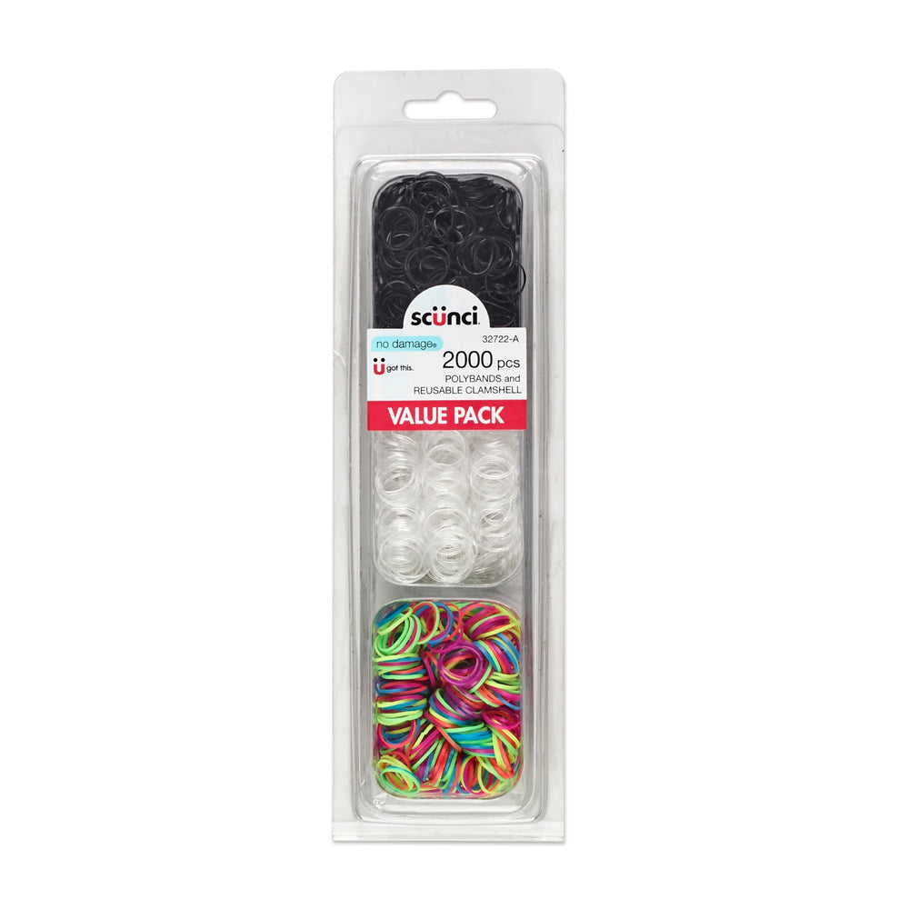 Ligas elásticas claras de Conair Scünci para peinados suaves.