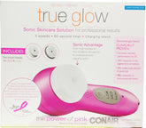 Conair True Glow Sonic Facial Brush blanco para limpieza facial suave y eficaz.