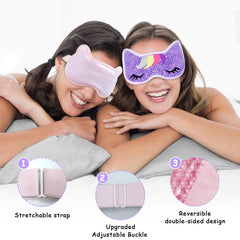 CONBELLA mascarilla ocular de doble cara reversible para piel suave o enfriamiento directo.