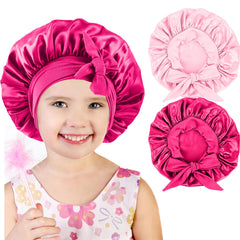 Confvrter bonete de satén para niñas rosa, comodidad nocturna para el cabello.