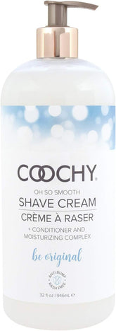 Coochy crema de afeitado íntimo en botella para piel sensible, deslizamiento suave.