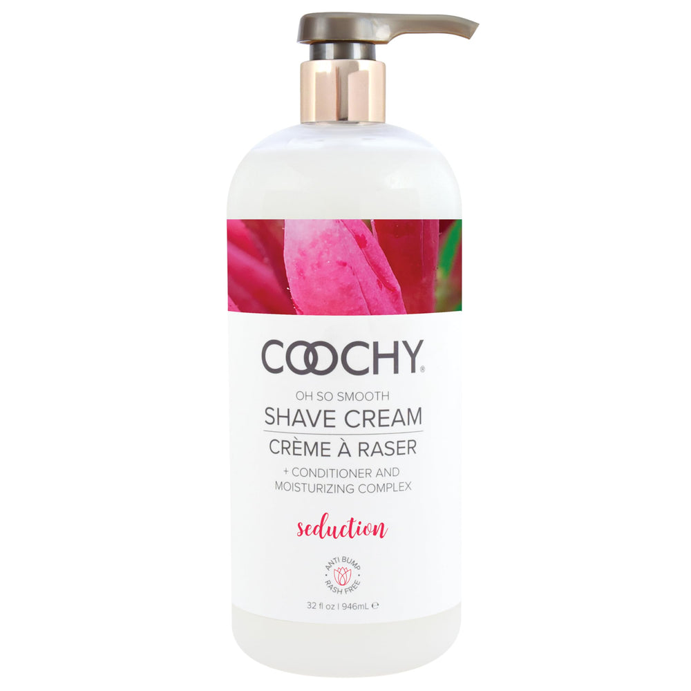 Coochy crema de afeitar, botella 32 oz para hidratación de piel sensible.