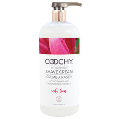 Coochy crema de afeitar, botella 32 oz para hidratación de piel sensible.