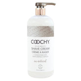 Coochy crème de rasage bikini, visuel bouteille, rasage doux et hydratant.