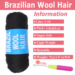 COOKOO 4 Roll, trenzas africanas con gancho: instalación rápida.