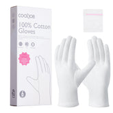 Guantes COOLJOB de algodón 100% con tejido suave para humectación nocturna