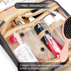 COOSKY bolsa de aseo colgante con bolsillos transparentes para ver productos.