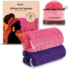CORATED esponja de red africana para ducha, exfolia y limpia suavemente.