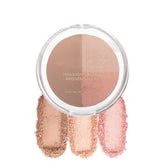 Corlo Paleta 3 en 1 blush iluminador bronce con acabado sedoso para rostro