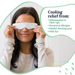 CorneaCare Rescue gel hidrogel en contacto con la piel alrededor de los ojos para hidratación suave.