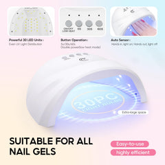COSCELIA lámpara ultravioleta 6W para secado uniforme de gel de uñas