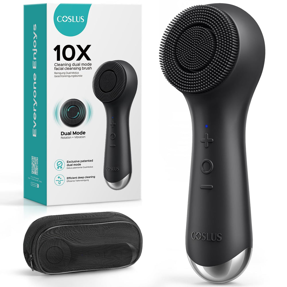 COSLUS brosse-visage 2-en-1 rotation: nettoyage en profondeur