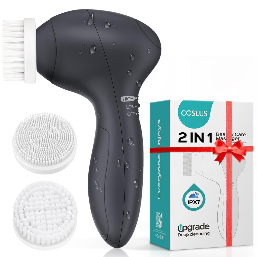 COSLUS cepillo facial con dos velocidades para una limpieza suave y profunda.
