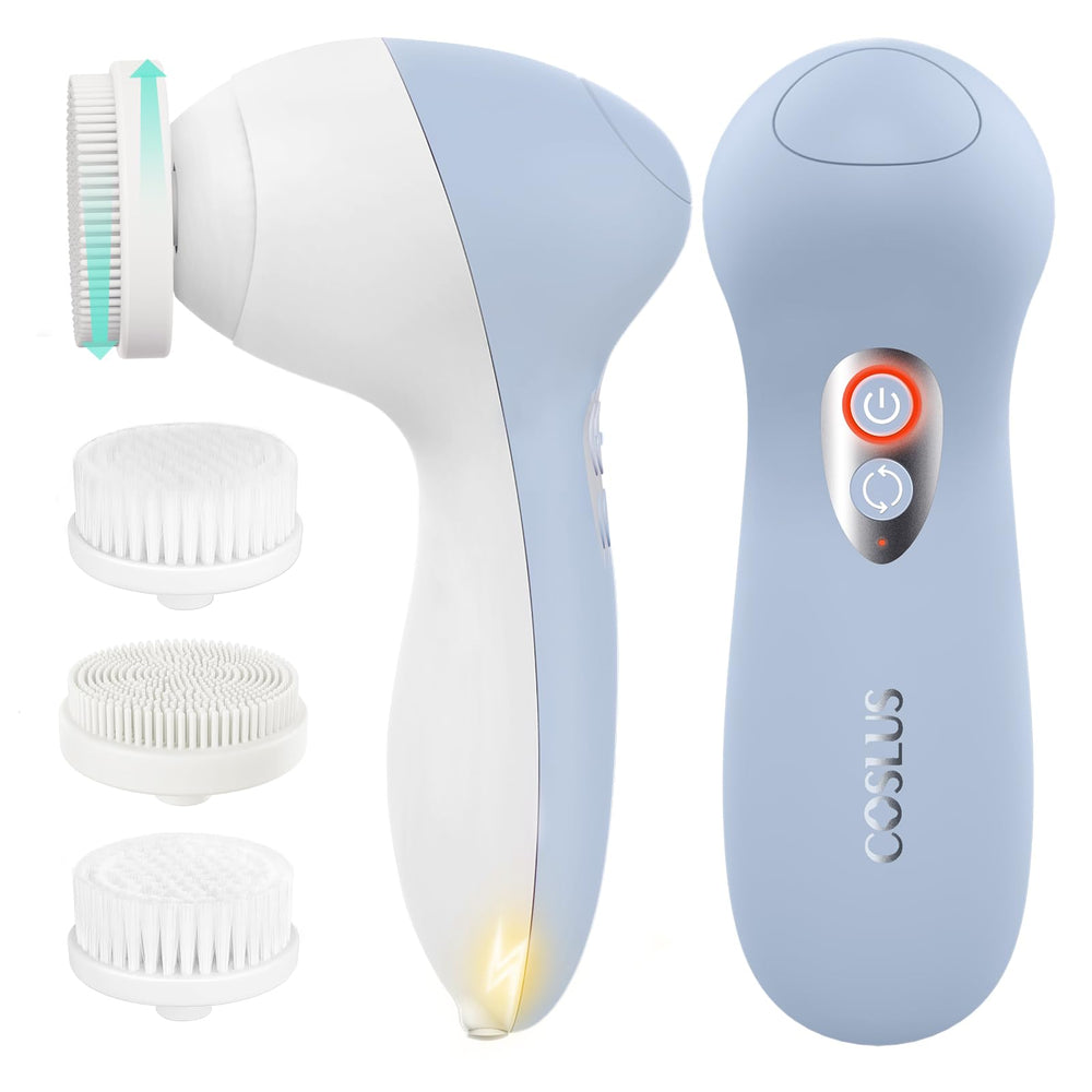 Coslus cepillo limpiador facial recargable para una limpieza suave diaria.