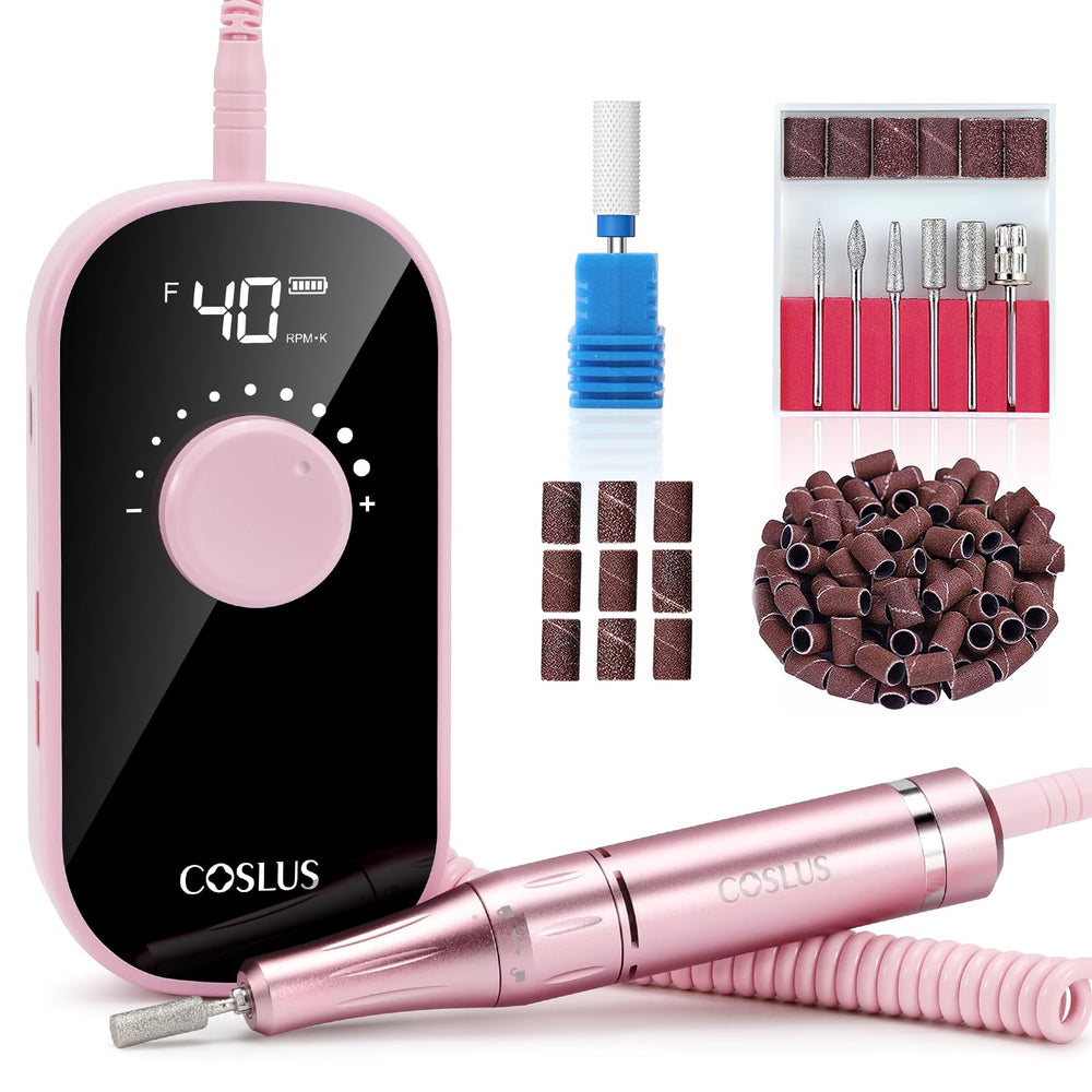 COSLUS taladro eléctrico para uñas compacto y potente para acabado suave en casa.