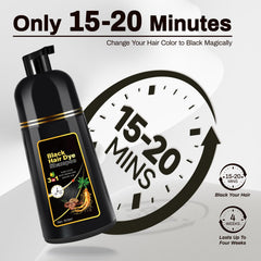 Cosmpro Champú: cabello con brillo natural y color negro suave.