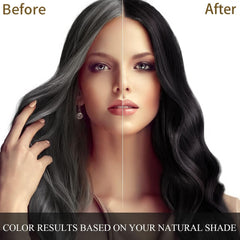 Cosmpro champú colorante 3 en 1: cabello negro y brillante tras la aplicación