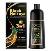 Cosmpro champú colorante 3 en 1, bote listo para uso en casa y cobertura rápida de canas