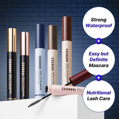 Slim C-Curl brush detail enables precise coating on each lash with COSNORI mascara