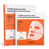 COSRX 5 PDRN mascarilla hidrogel nocturna con caja, experiencia de hidratación suave