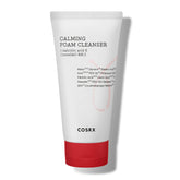 COSRX AC Collection Calming Foam Cleanser, botella: limpieza suave para piel propensa al acné.