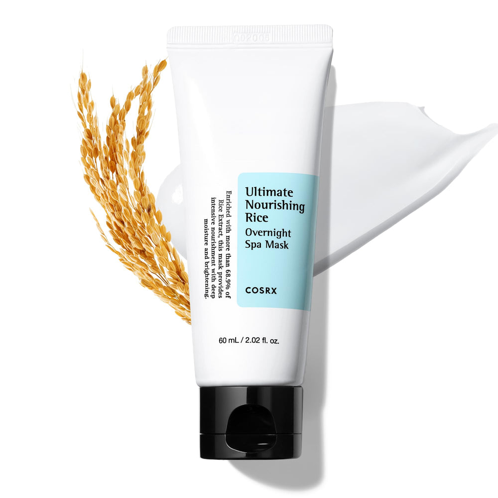 COSRX mascarilla nocturna de arroz con 68% extracto para hidratación profunda.
