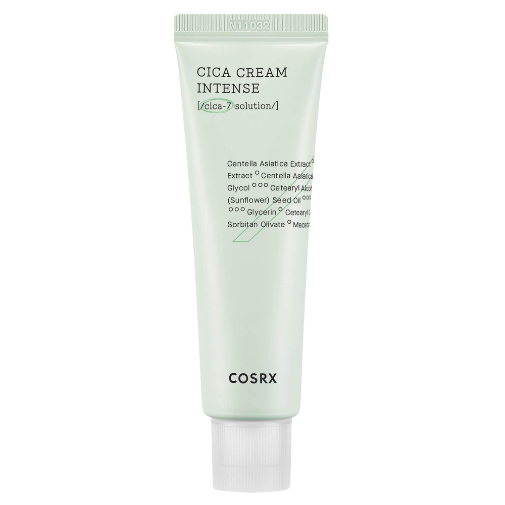 COSRX Pure Fit Cica Intensive Cream en envase; hidratación suave para piel seca.