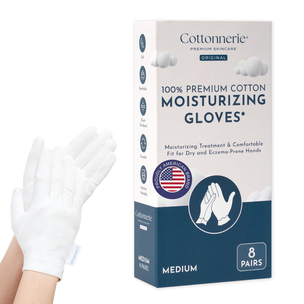 Guantes Cottonnerie originales de algodón para dormir, suaves y transpirables, cuidan la piel sensible.
