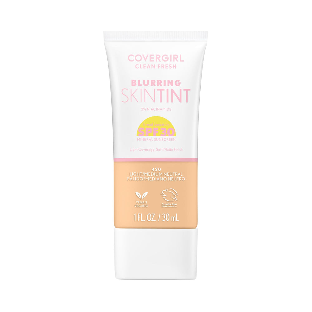 COVERGIRL Clean Fresh Blurring Skin Tint en botella, acabado suave mate