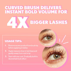 CoverGirl Eye Enhancer muestra efecto 3D para curl, lift y fan de pestañas.