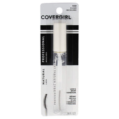 Gel transparente CoverGirl para cejas y pestañas con acabado natural.