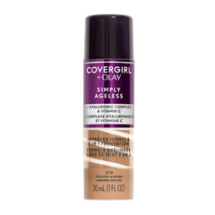 CoverGirl Olay Simply Ageless base liquida mate para piel suave y tono uniforme.