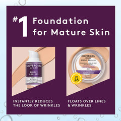 CoverGirl Olay Simply Ageless tono uniforme y cobertura natural.