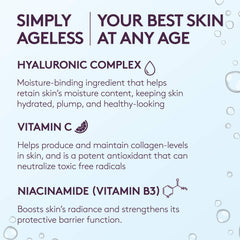 CoverGirl Olay Simply Ageless fórmula con vitamina C para luminosidad.