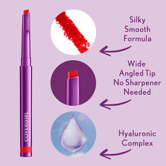 COVERGIRL delineador labial, punta angular para volumen y contorno preciso.