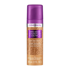Covergirl Simply Ageless Essence en botella, fórmula vegana para un acabado radiante.