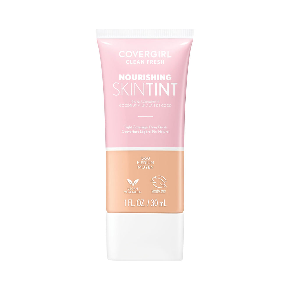 COVERGIRL tinte facial limpio y fresco en botella para acabado natural.