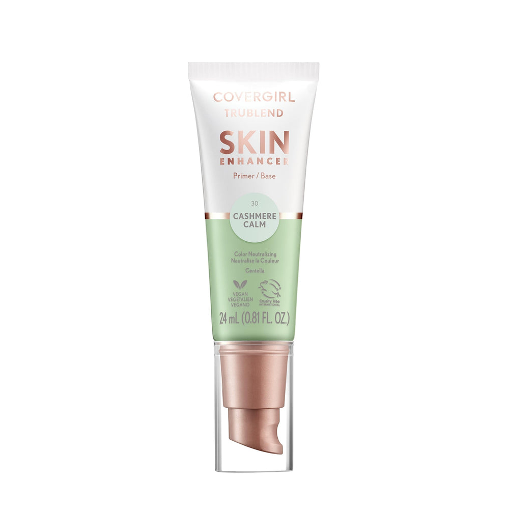 CoverGirl TruBlend Skin Enhancer Cashmere Calm en bote, hidratante suave para piel sensible.