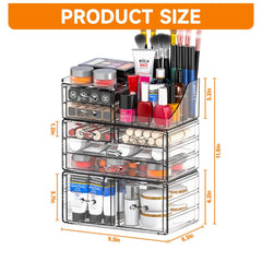 Cq acrylic bandejas de almacenamiento cosmético, gran capacidad para organización diaria.