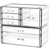 CQ Acrylic organisateur transparent pour bureau avec tiroirs, pratique