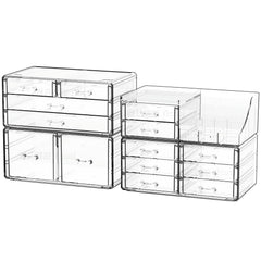 CQ Acrylic Organizador de maquillaje con 14 cajones para acceso rápido y orden.