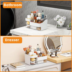 CQ Acrylic organizador blanco con cajones transparentes, ideal para ver productos
