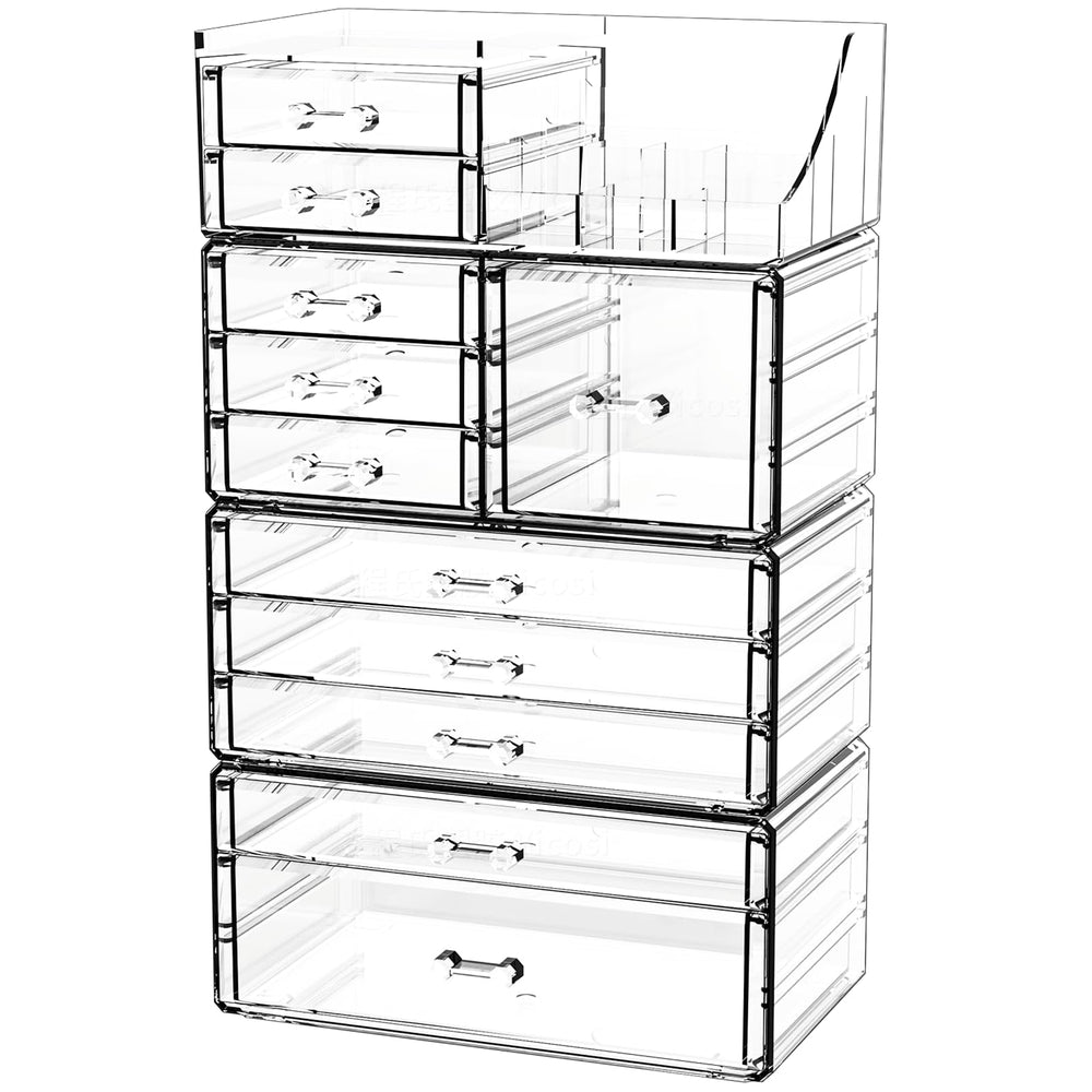 CQ Acrylic organizador maquillaje encimera transparente facilita acceso rápido a productos