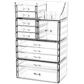 CQ Acrylic organizador maquillaje encimera transparente facilita acceso rápido a productos