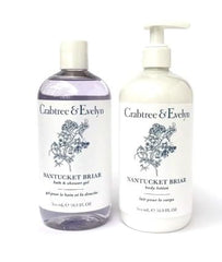 Crabtree & Evelyn Nantucket Briar, conjunto loción y gel, cuidado diario suave para piel.