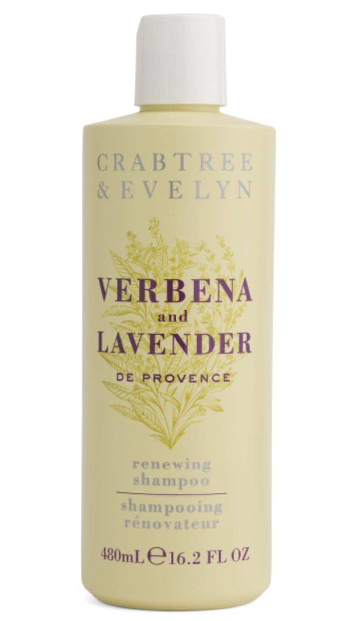 Crabtree & Evelyn Verbena y Lavanda de Provenza, botella de champú renovador, aroma suave y floral.